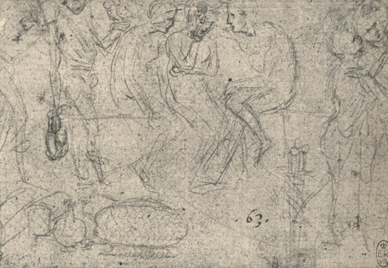 Gruppe von Figuren im Gespräch, ca. 1480, 1945 von Leonardo da Vinci
