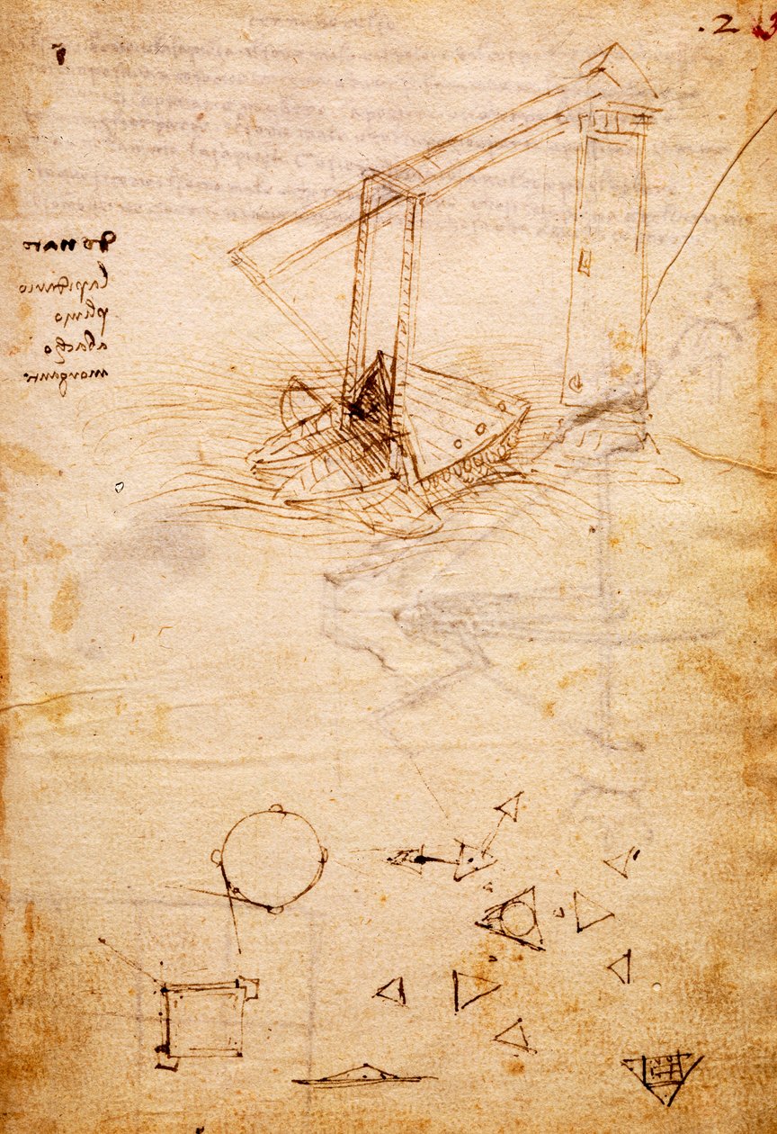 Schiff, aus dem Codex Trivulzianus, Folio 2 recto