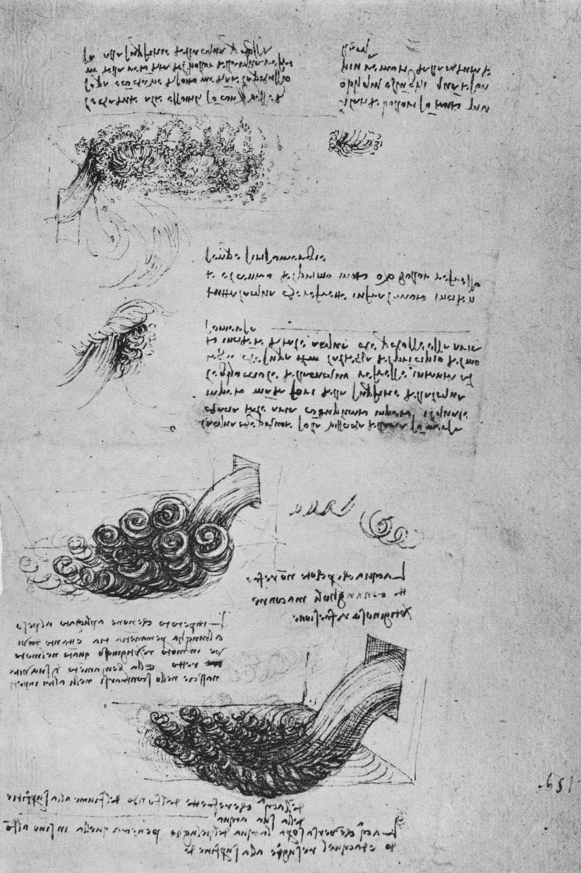 Studien von Wasserformationen, ca. 1480, 1945 von Leonardo da Vinci
