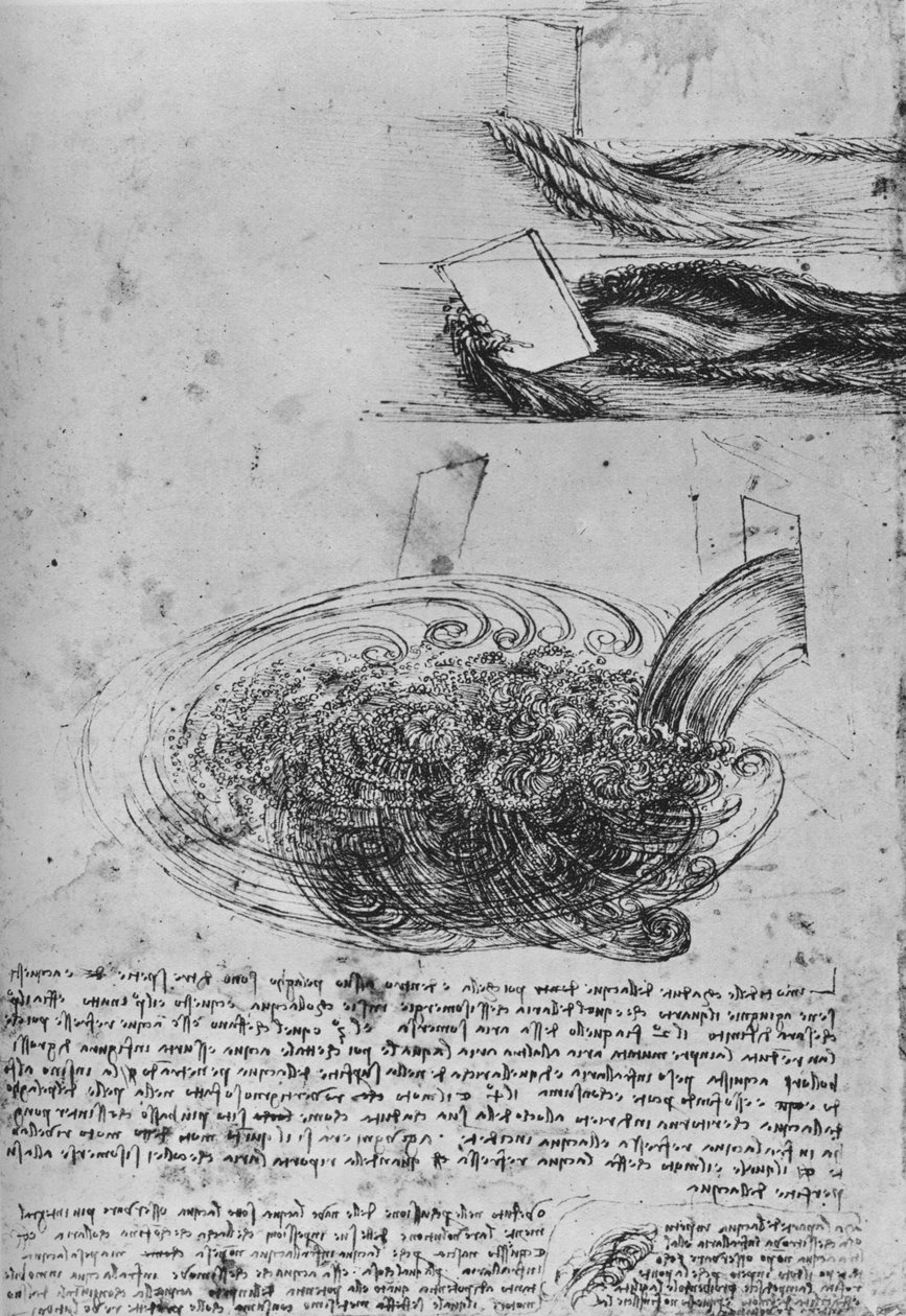 Studien von Wasserformationen von Leonardo da Vinci