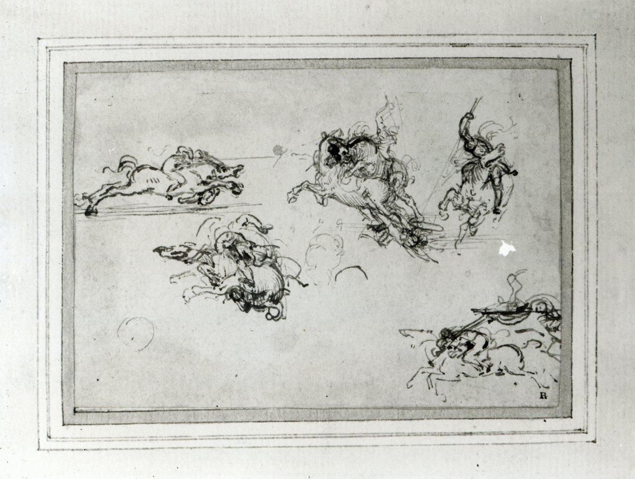 Studie von Reitern im Kampf, 1503-4 von Leonardo da Vinci