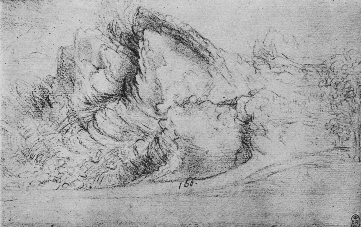 Studie von Felsformationen, ca. 1480, 1945 von Leonardo da Vinci