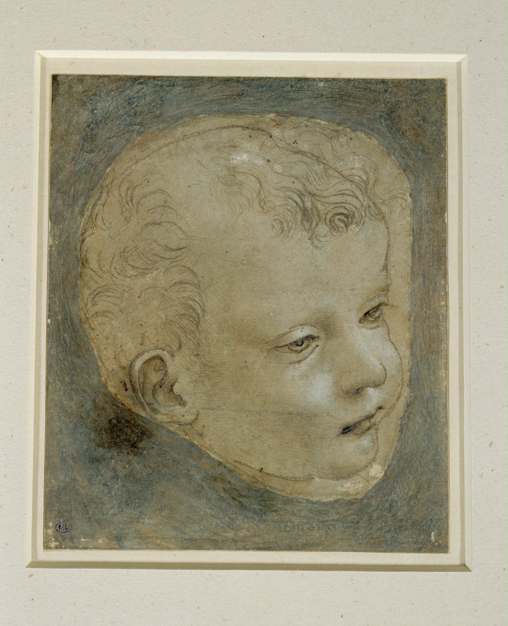 Kopf eines Kindes, Dreiviertelansicht nach rechts von Leonardo da Vinci