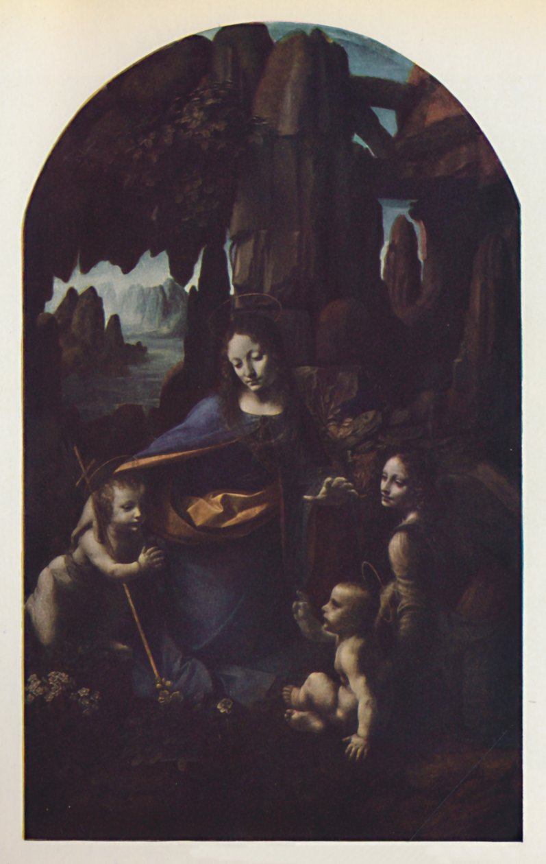 Die Felsgrottenmadonna, um 1508, um 1950 von Leonardo da Vinci
