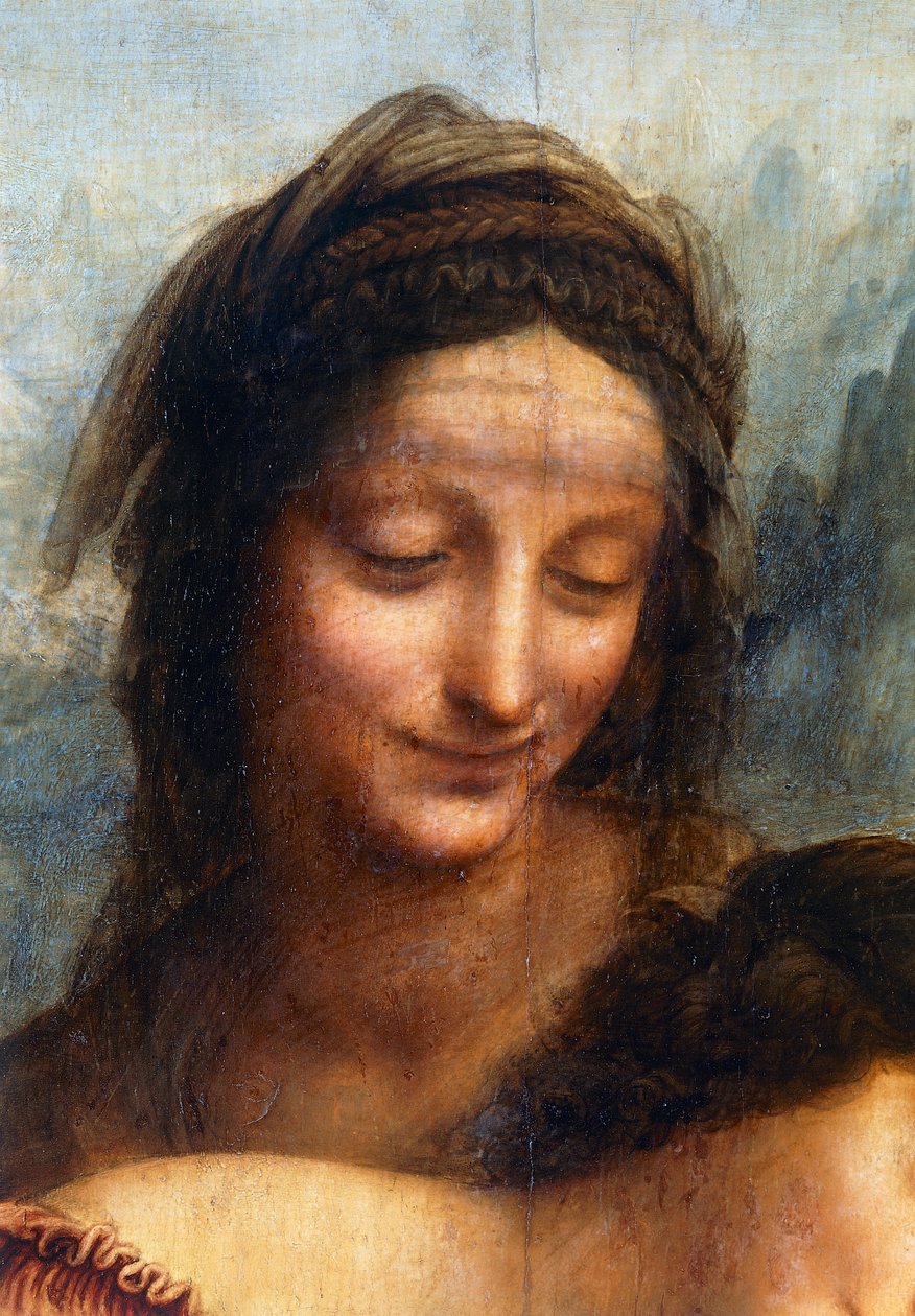 Das Gesicht der Heiligen Anna (Detail) von Leonardo da Vinci