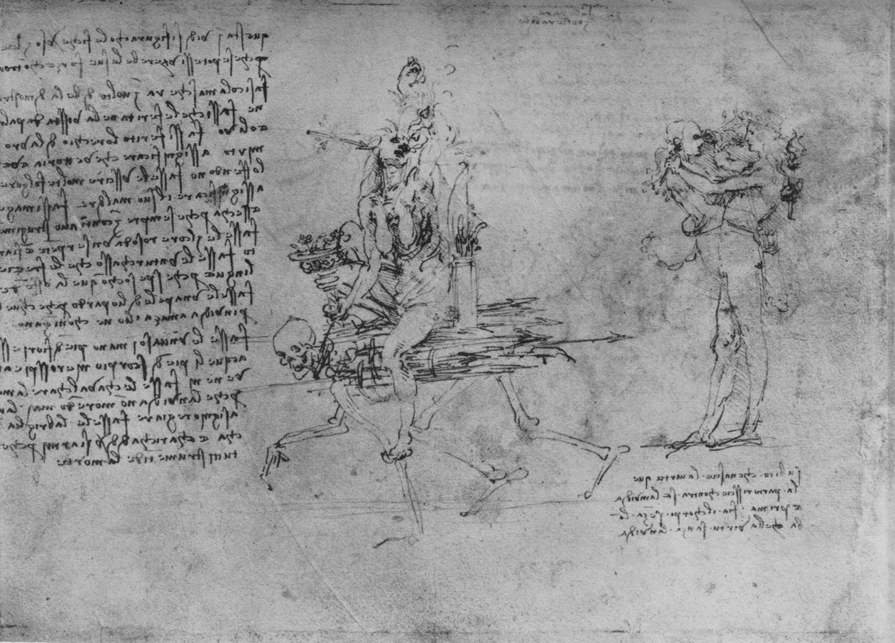 Zwei Allegorien des Neids von Leonardo da Vinci