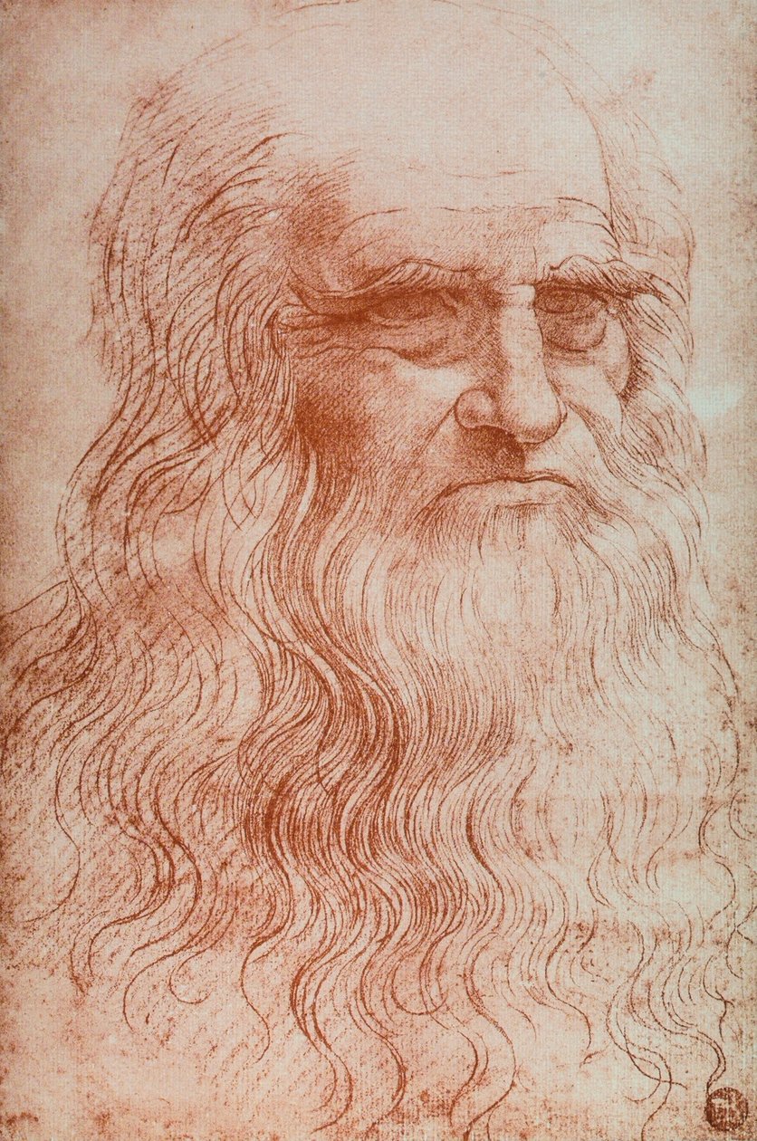 Porträt von Leonardo da Vinci, Kopie des Selbstporträts von Leonardo da Vinci, Sanguigna, Accademia Gallery, Venedig von Leonardo da after Vinci