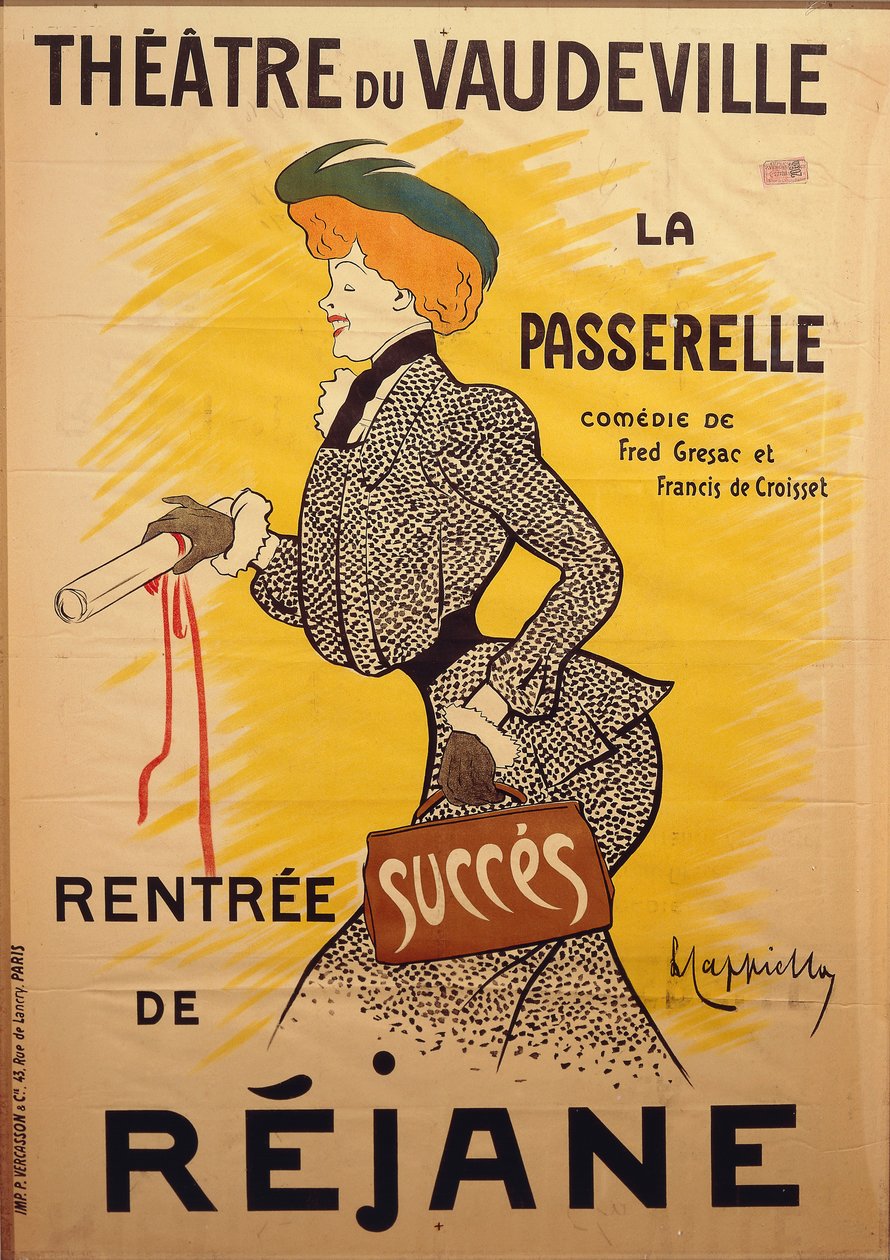 Theatre du Vaudeville: La Passerelle, von Leonetto Cappiello (1875-1942), Illustration von Leonetto Cappiello