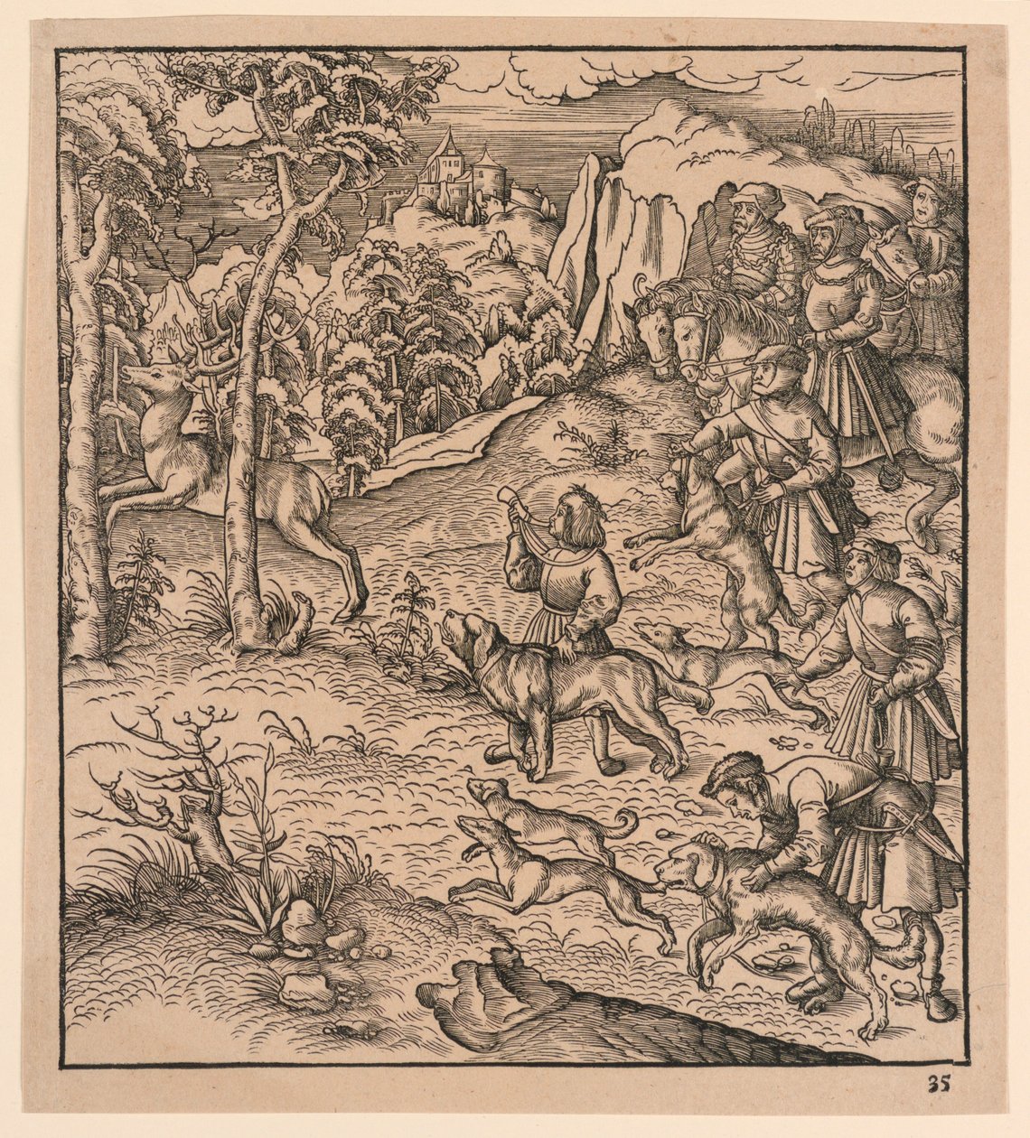Eine Hirschjagd, aus "Der Weisskunig" von Leonhard Beck