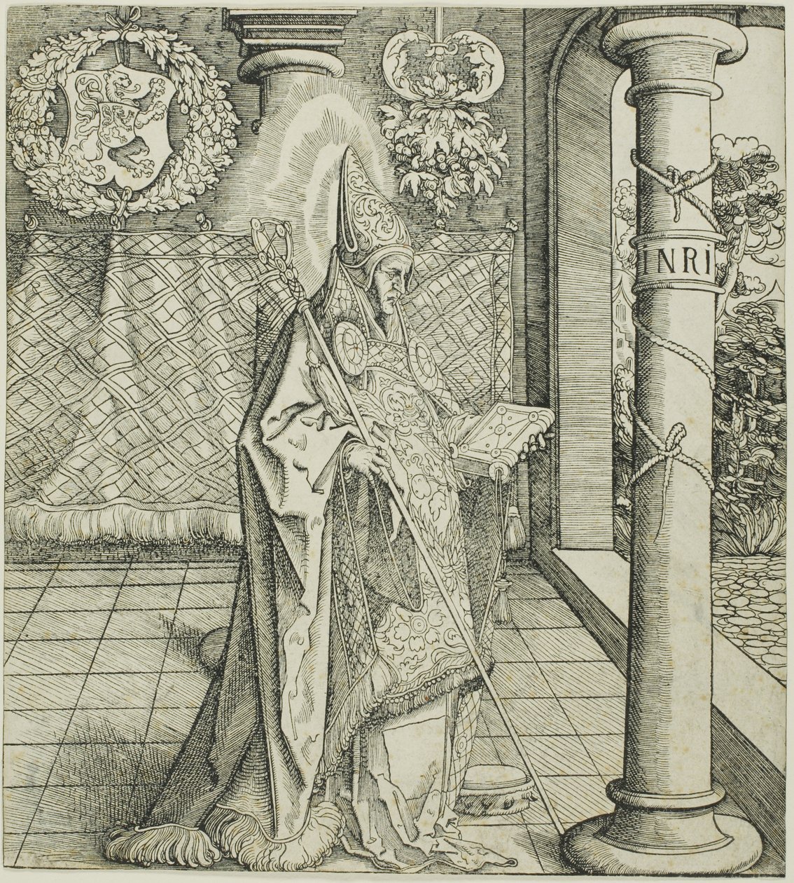 Heiliger Emesbertus, aus Heilige verbunden mit dem Haus Habsburg von Leonhard Beck