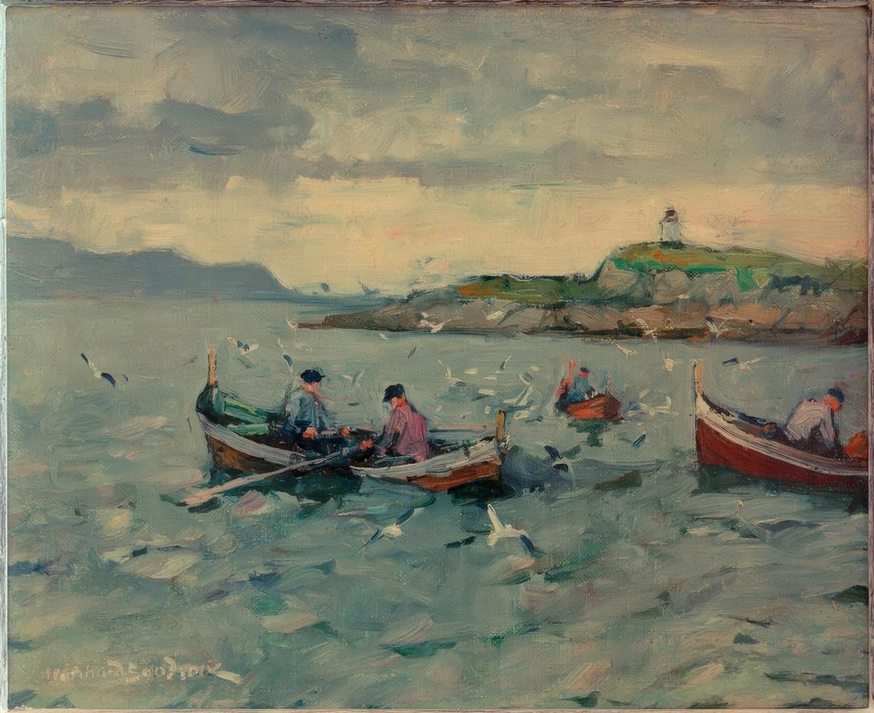 Fischer auf den Lofoten von Leonhard Sandrock