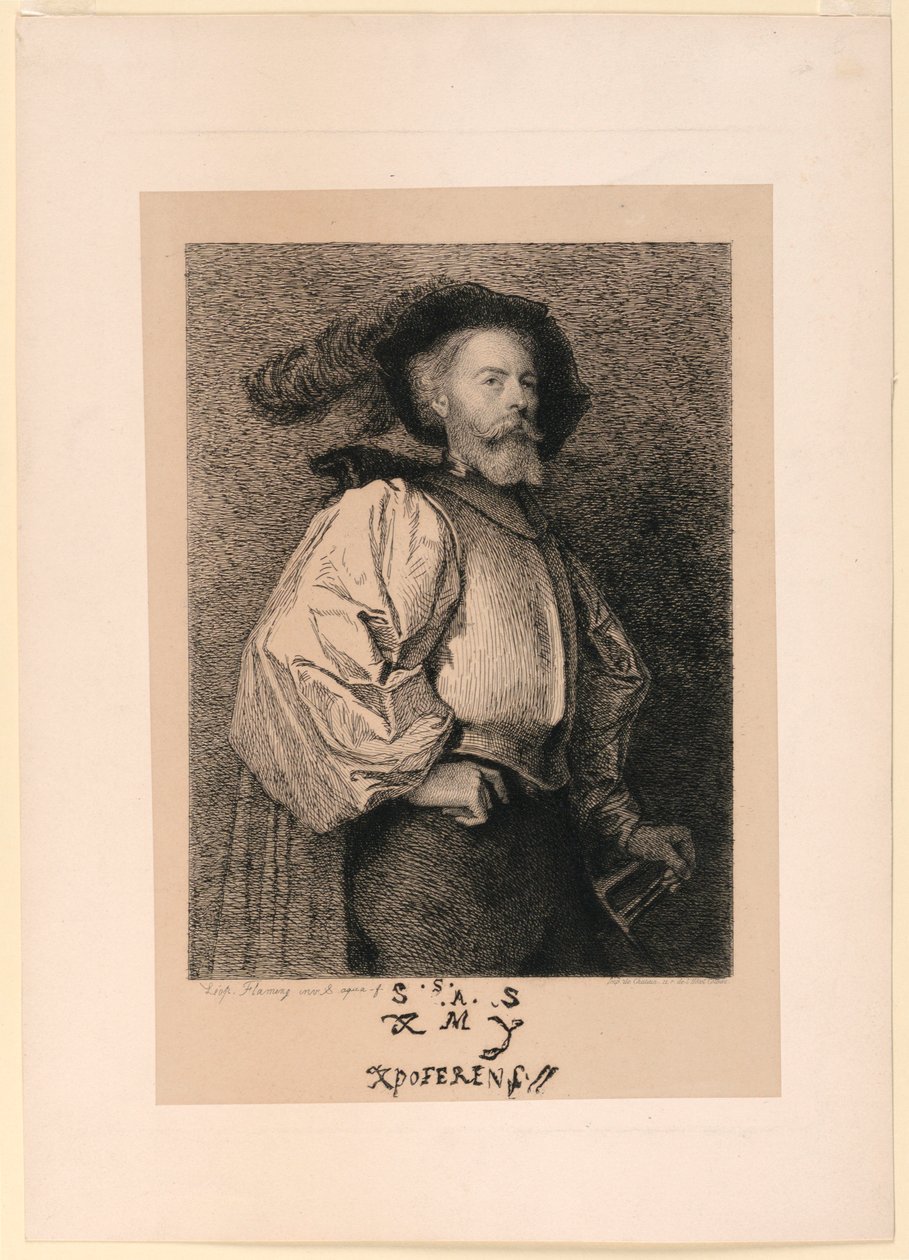 Selbstporträt als Kavalier von Leopold Flameng