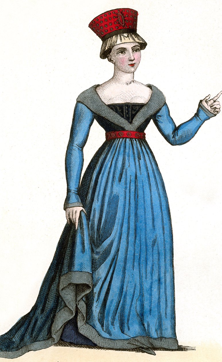 Marie de Fayel, Ehefrau von Renaud-de-Nanteuil und Mutter von Marguerite-de-Nanteuil, unter der Herrschaft von Karl VII. von Leopold Massard