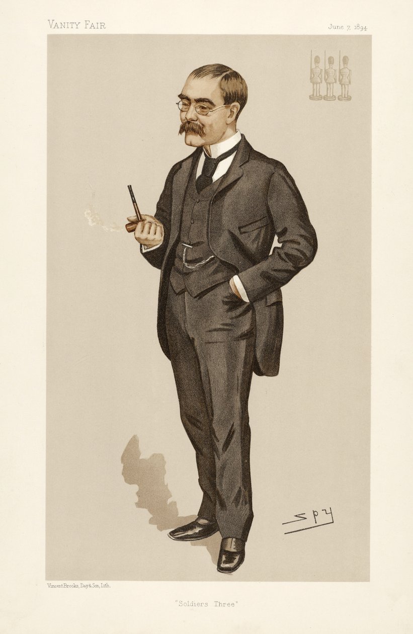 Rudyard Kipling (1865 - 1936), aus Vanity Fair, veröffentlicht 1894 von Leslie Matthew Ward