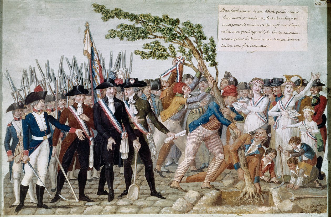 Pflanzung des Freiheitsbaums. Gravur von den Lesueur-Brüdern von Lesueur Brothers