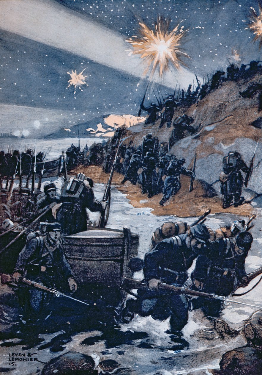 Nachtlandung an den Dardanellen, Illustration aus 