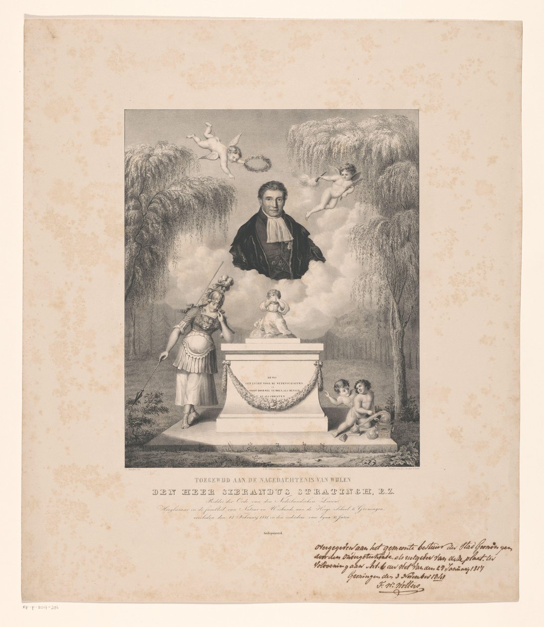 Porträt von Sibrandus Stratingh von Levi Michiel Bendix
