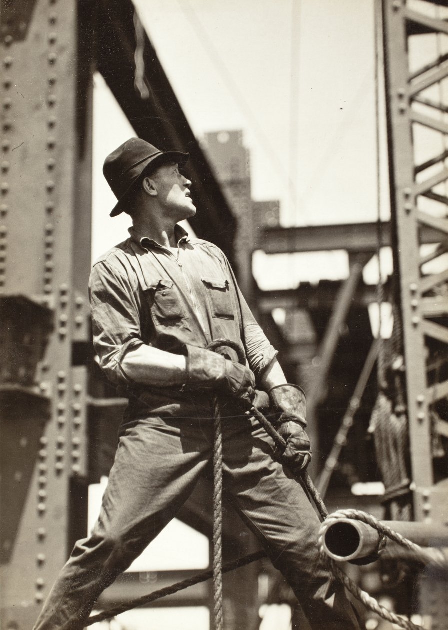 Derrick-Mann auf dem Empire State Building von Lewis Wickes Hine