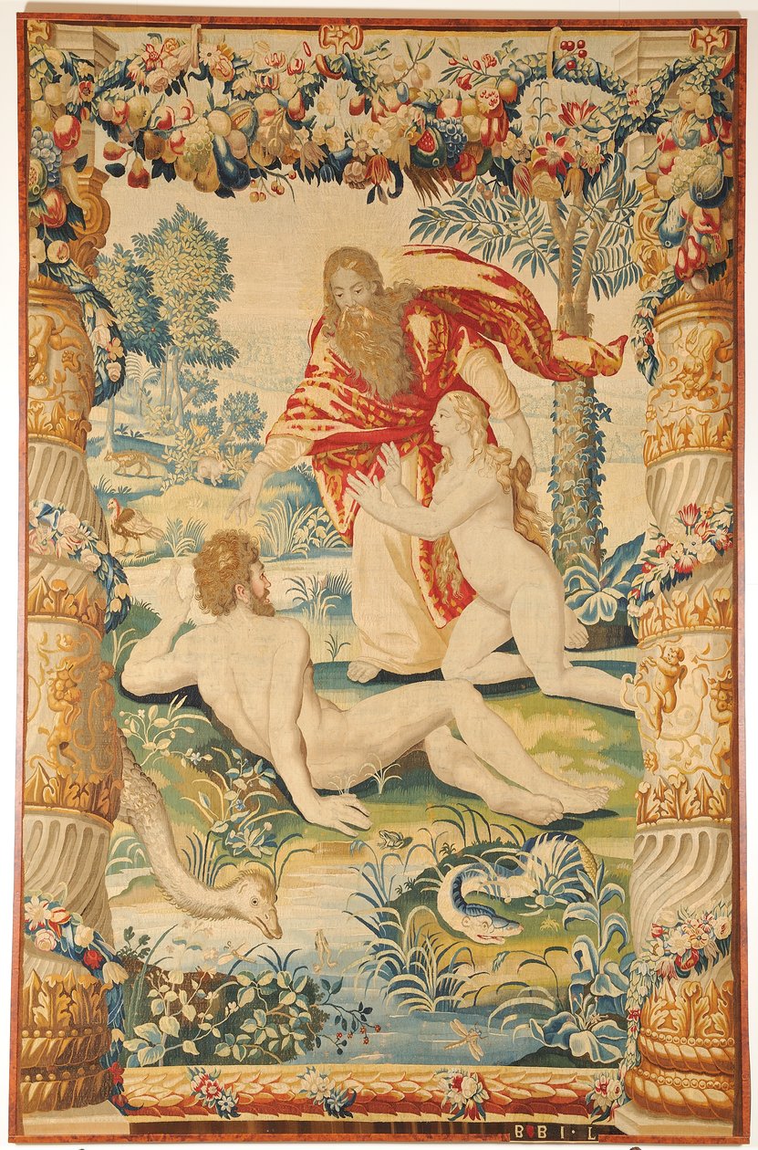Adam und Eva Wandteppich, ca. 1650-1660 von Leyniers Workshop