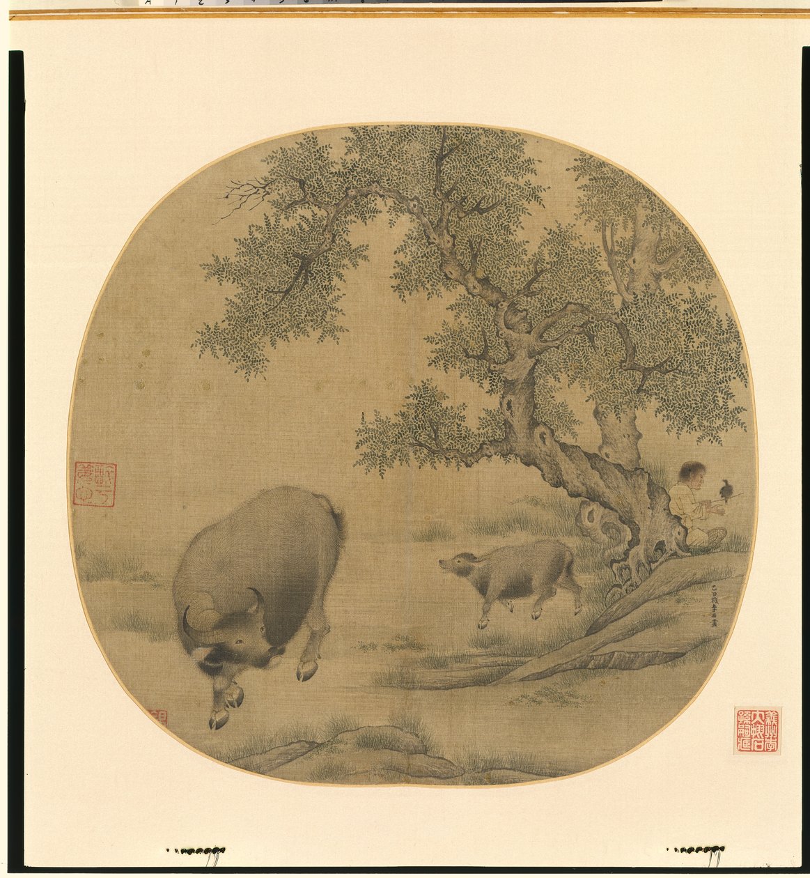 Mann, Büffel und Kalb, 1205 oder 1265 von Li You