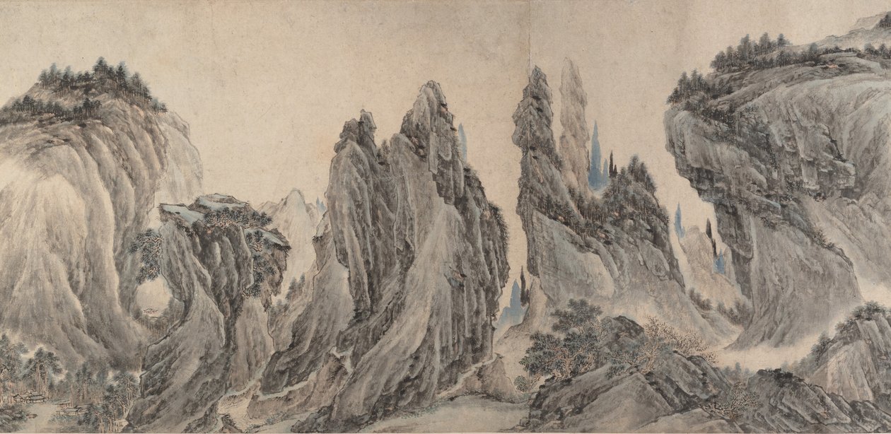 Landschaft nach Dong Yuan, Juran, Ma Yuan und Xia Gui, datiert yiwei, 1655 von Li Zai