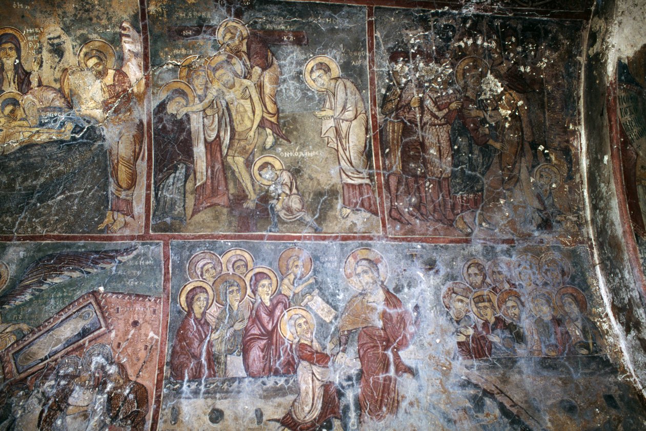 Fresken in der Kirche Metamorphosis tou Sotiros, Kefali, Kreta, Griechenland von Unbekannt Unbekannt