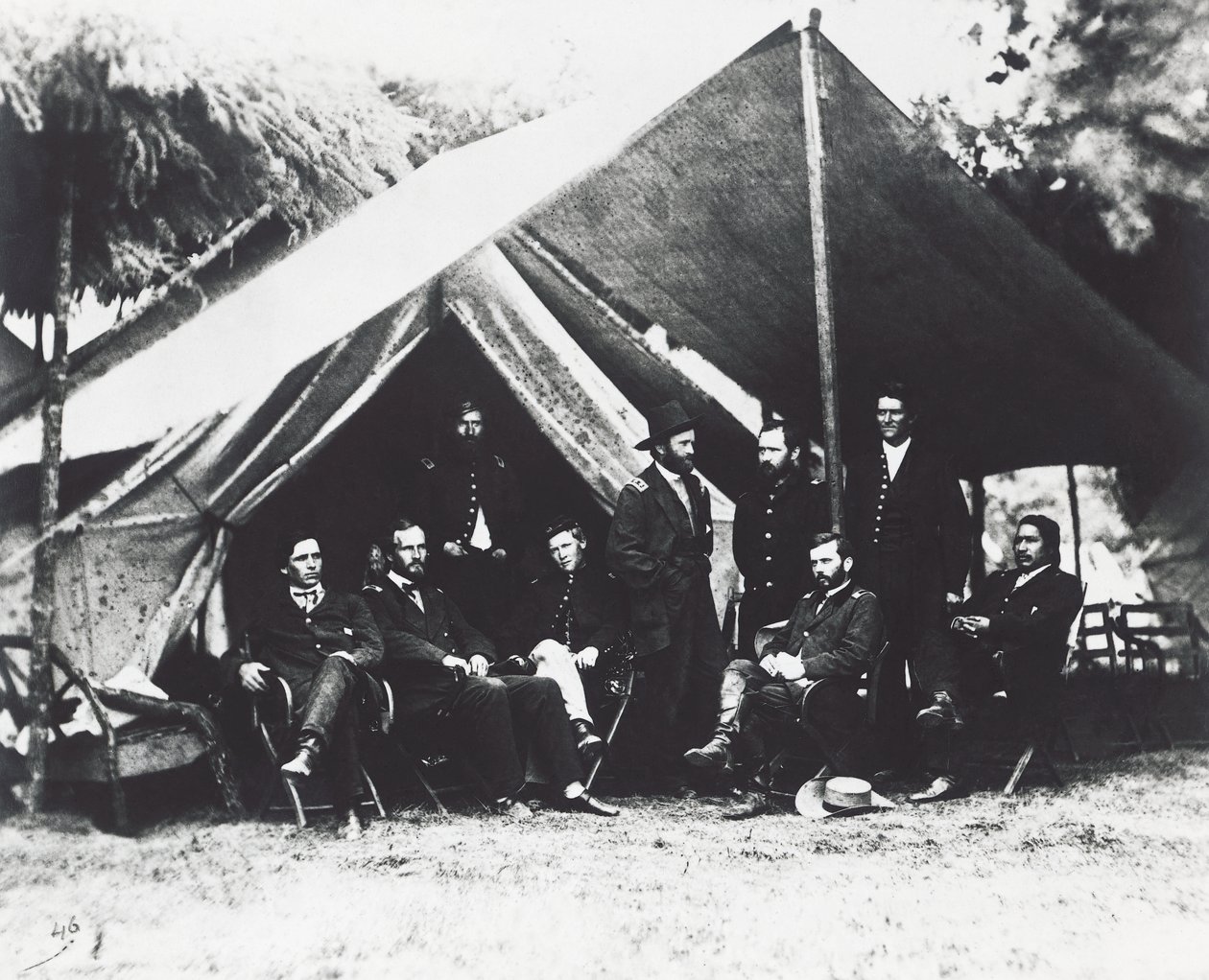 General Ulysses Grant und sein Stab in City Point, Sommer 1864, Amerikanischer Bürgerkrieg, USA von Unbekannt Unbekannt