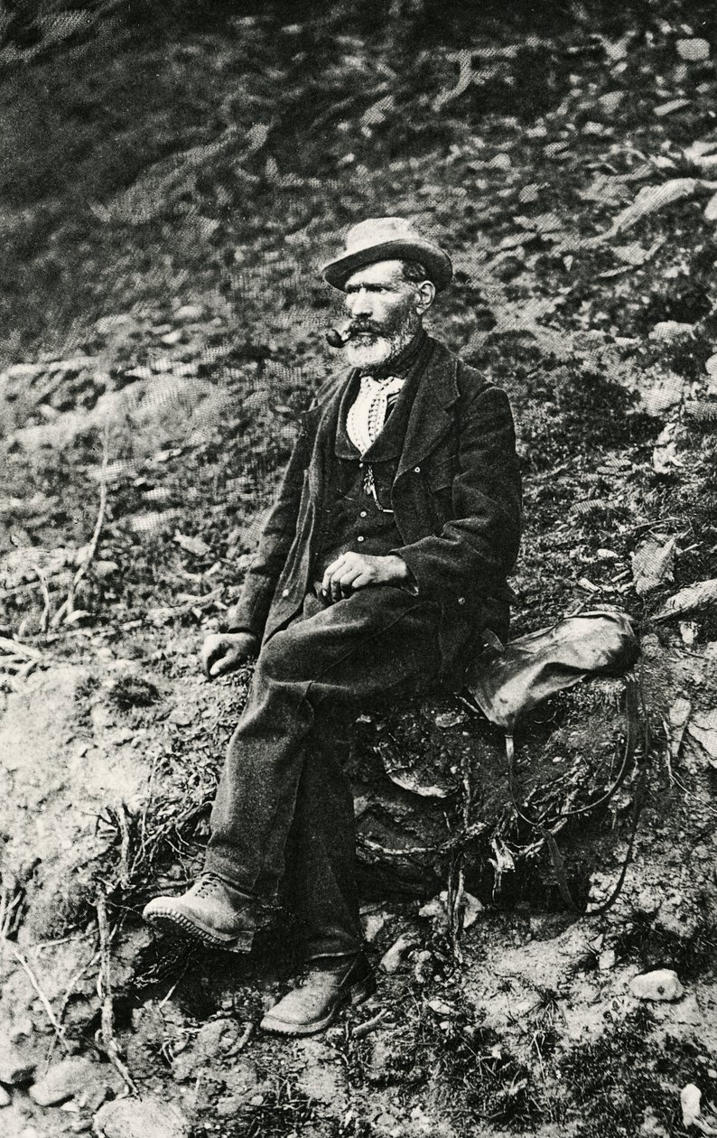Jean-Antoine Carrel (1829-1890), Bergsteiger aus dem Aostatal, der den ersten Aufstieg zum Gipfel des Matterhorns von der italienischen Seite aus machte, 16. August von Unbekannt Unbekannt