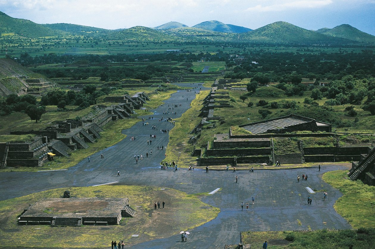 Mexiko, Becken von Mexiko, Mexiko-Stadt, Teotihuacan (Stadt der Götter), Mondpyramide und Totenallee von Unbekannt Unbekannt