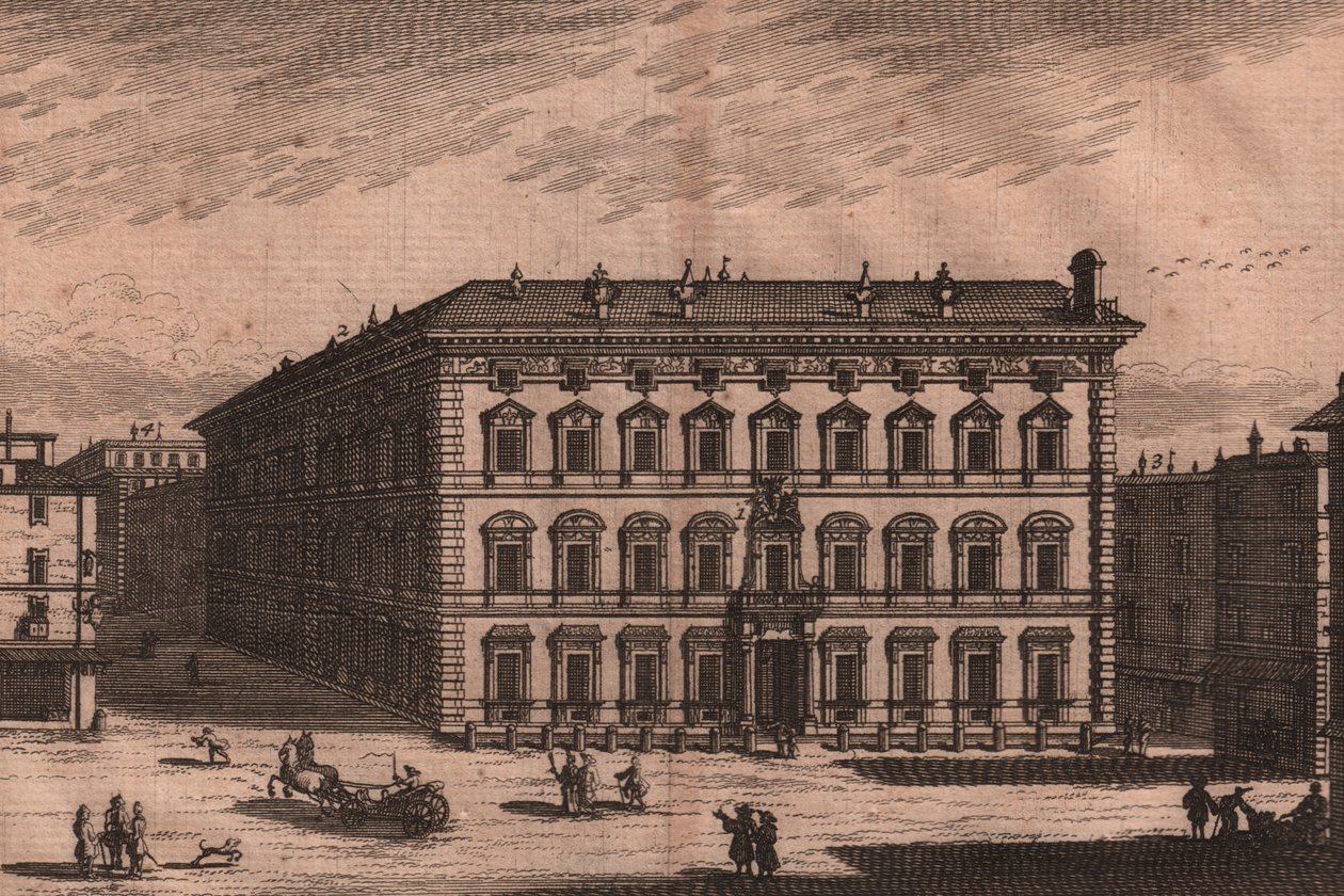Palazzo Madama, Rom, Latium, Italien, Kupferstich, ca. 165x135 cm von Unbekannt Unbekannt