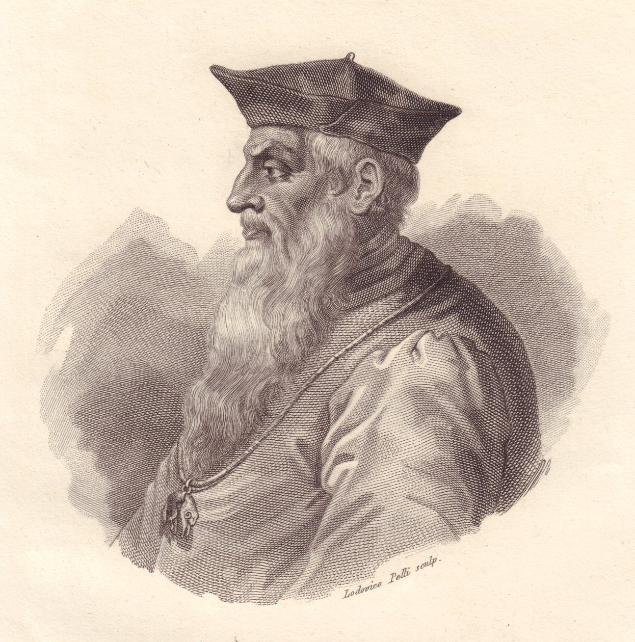 Porträt des italienischen Admirals Andrea Doria (1466-1560), Kupferstich von Ludovico Pelli von Unbekannt Unbekannt