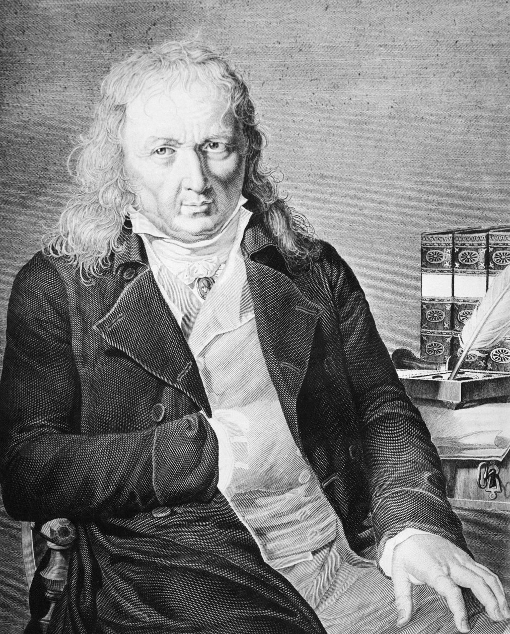 Porträt von Jacques Bernardin Henri de Saint-Pierre (1737-1814), französischer Schriftsteller und Botaniker, Gravur von Unbekannt Unbekannt