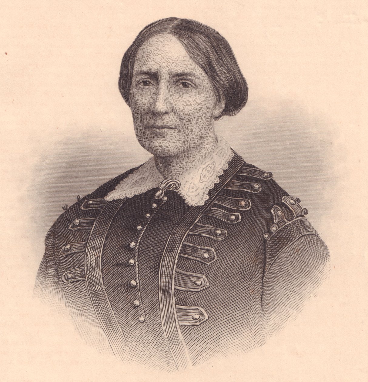 Porträt von Teresa Christina von Bourbon-Zwei Sizilien, Kaiserin von Brasilien (1822-1889), Stich von William Wellstood (1819-1900), um 1870 von Unbekannt Unbekannt