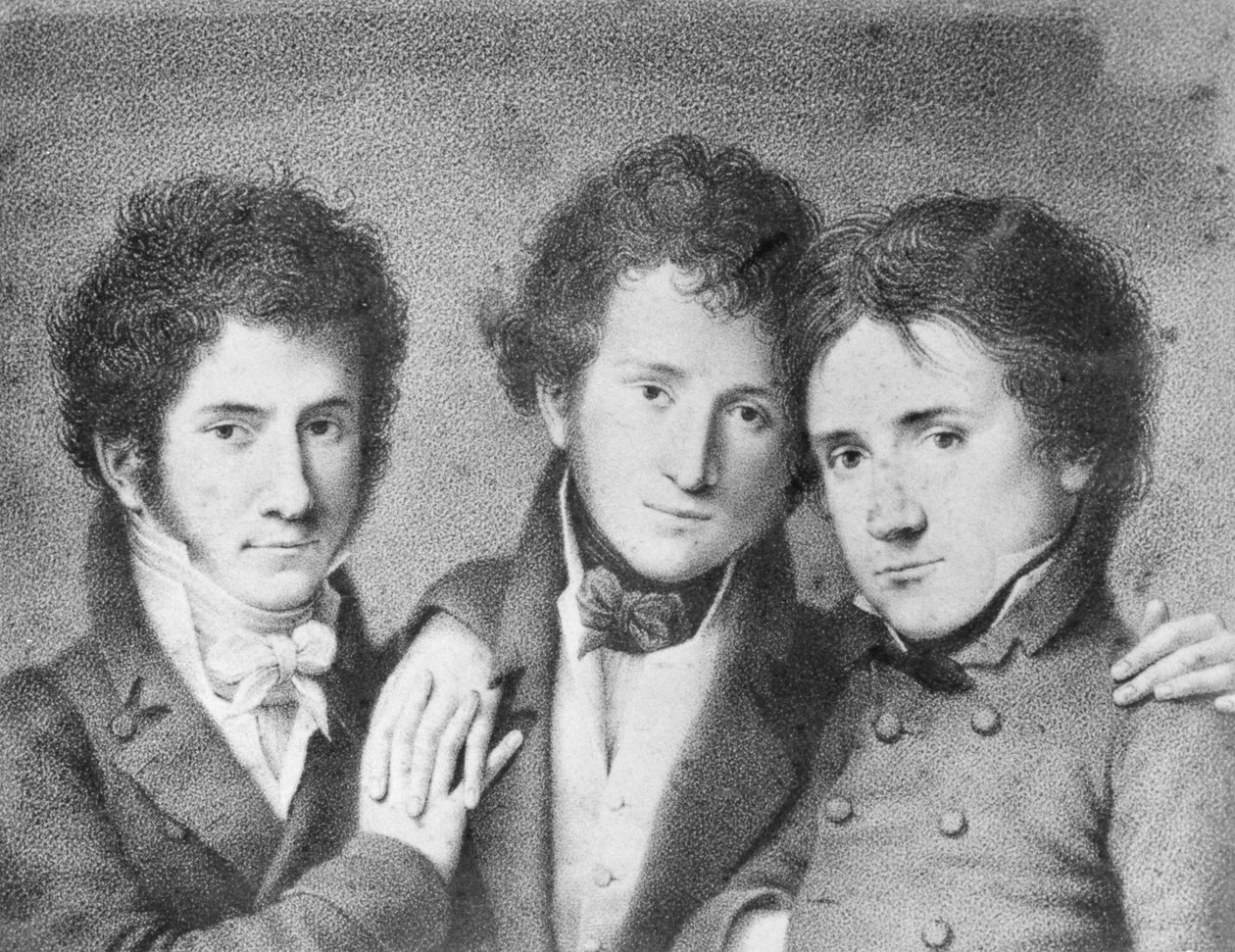 Porträts von Filippo Ugoni (1794-1877), Andrea Tonelli (1793-1859) und Giovita Scalvini (1791-1843), italienische Patrioten von Unbekannt Unbekannt