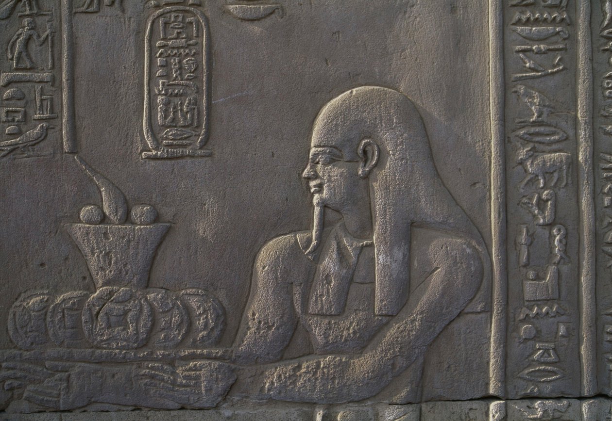 Relief, das einen Spender darstellt, Tempel von Kom Ombo, Ägypten, ägyptische Zivilisation, ptolemäische Dynastie, 2.-1. Jahrhundert v. Chr. von Unbekannt Unbekannt