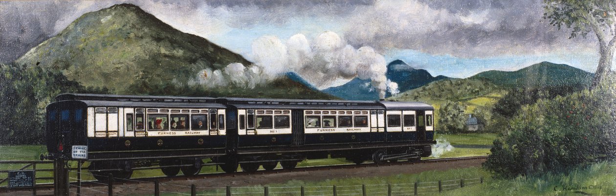 Der Coniston Dampfzug auf der Furness Railway, Cumbria von Unbekannt Unbekannt
