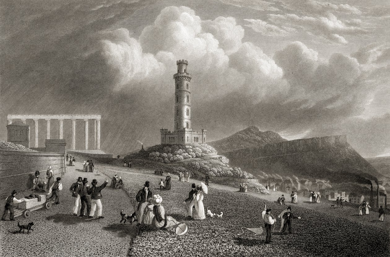 Nelsons Denkmal, Calton Hill, Edinburgh, aus 