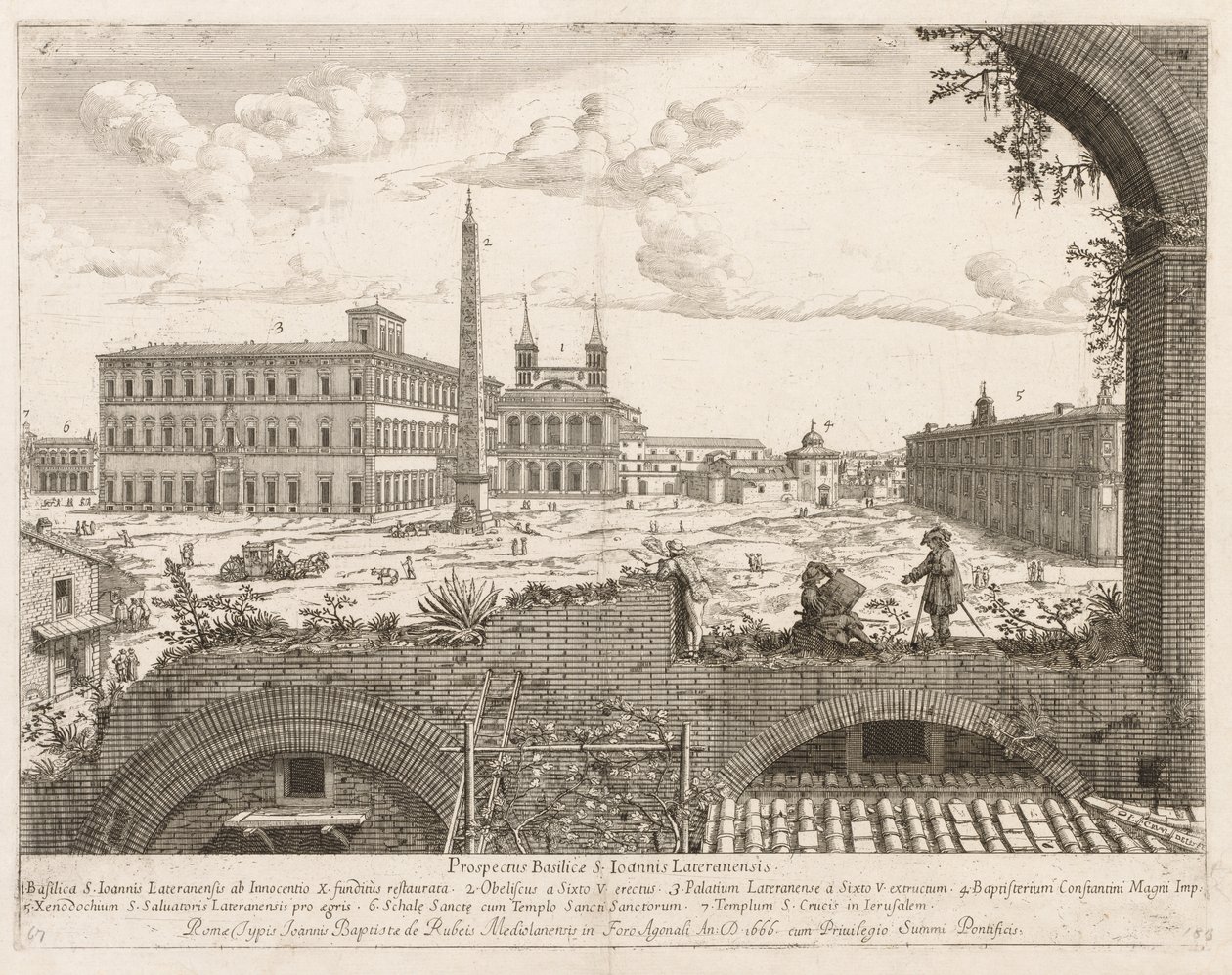 S. Giovanni in Laterano aus "Prospectus Locurum Urbis Romae Insign[ium]" von Lievin Cruyl