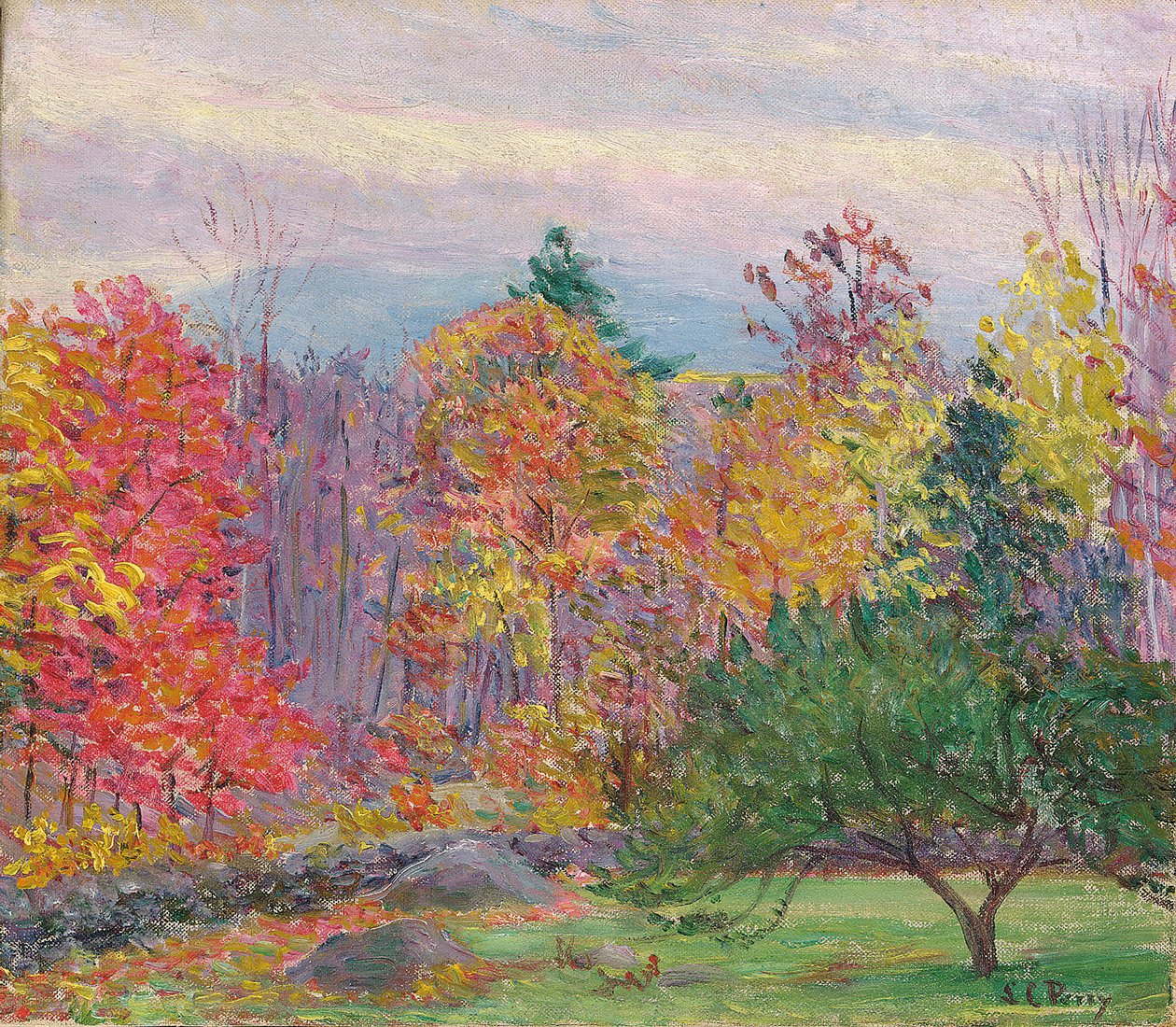 Landschaft bei Hancock, New Hampshire, Oktober 1923 von Lilla Cabot Perry