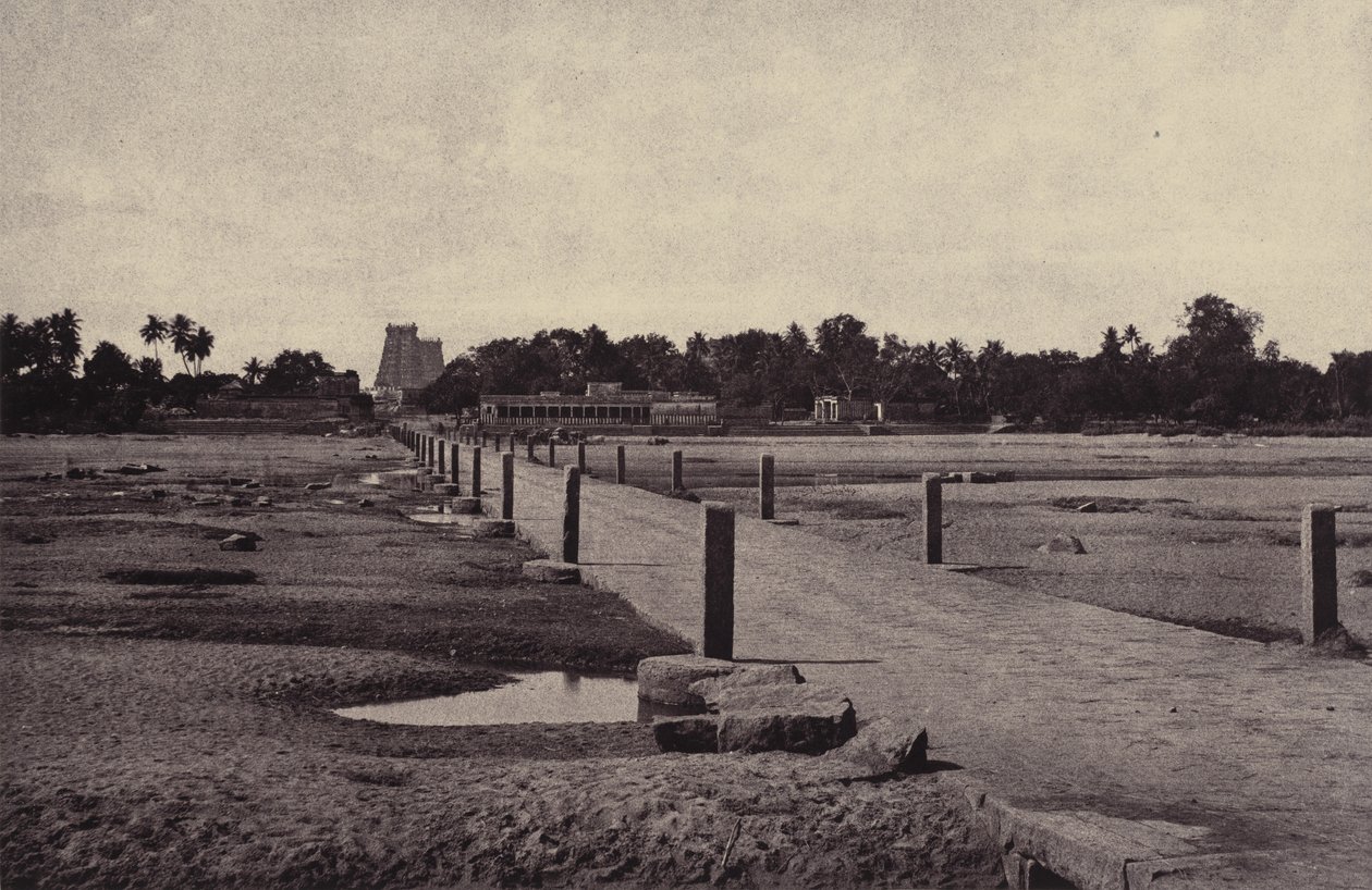 Madura: Der Vygay-Fluss mit Damm nach Madura von Linnaeus Tripe