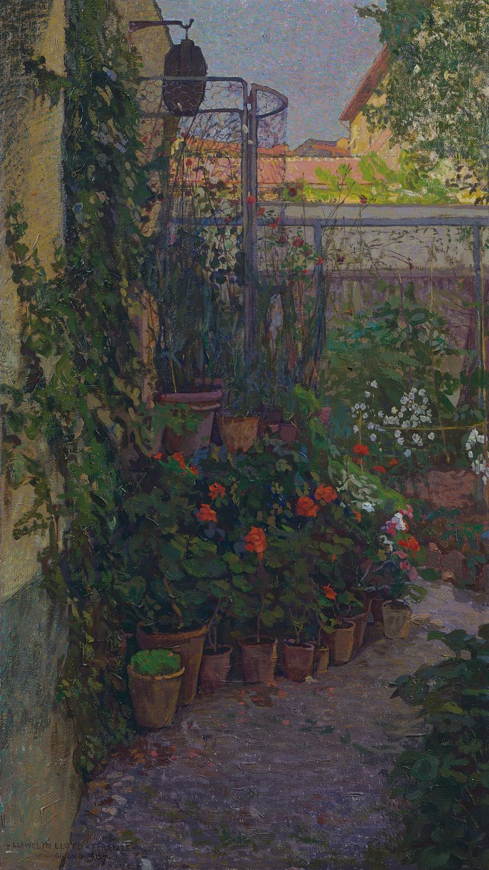 Das Triptychon oder Garten in Blüte (Seitenflügel) 1907 von Llewelyn Lloyd