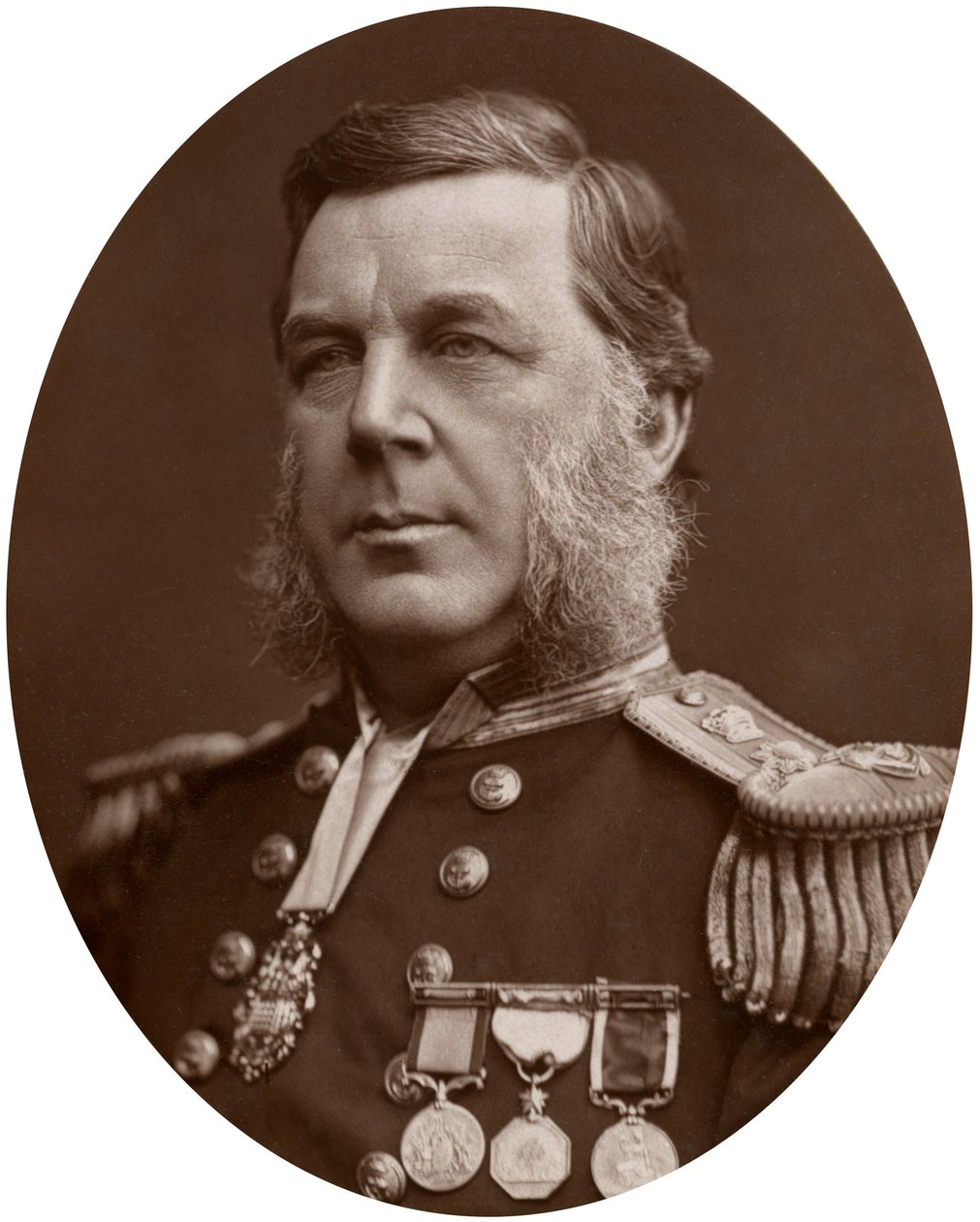 Kapitän Bedford Clapperton Trevelyan Pim, britischer Marineoffizier, 1883 von Lock and Whitfield