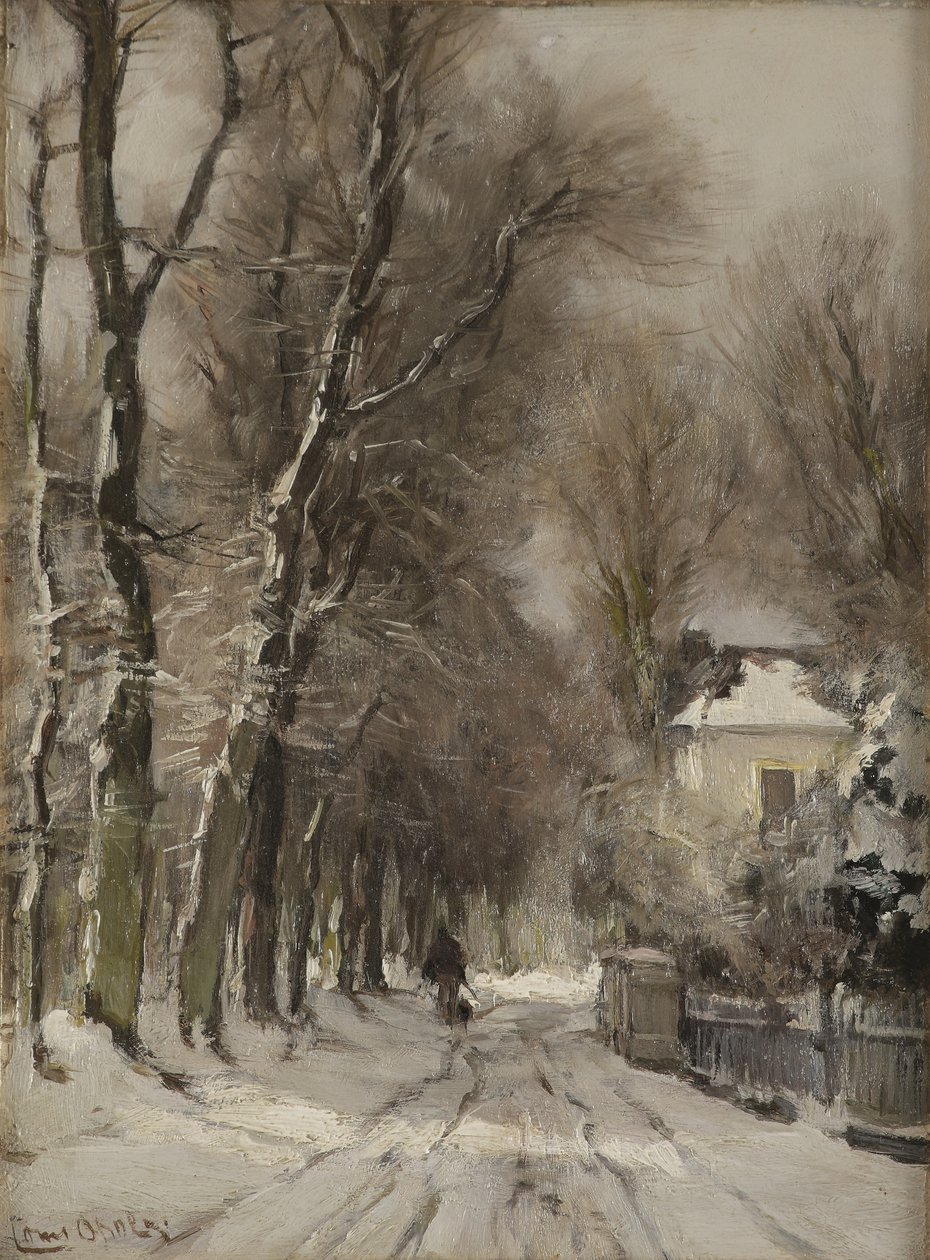 Ein schneebedeckter Pfad im Winter von Lodewijk Frederik Hendrik (1850 1936) Apol