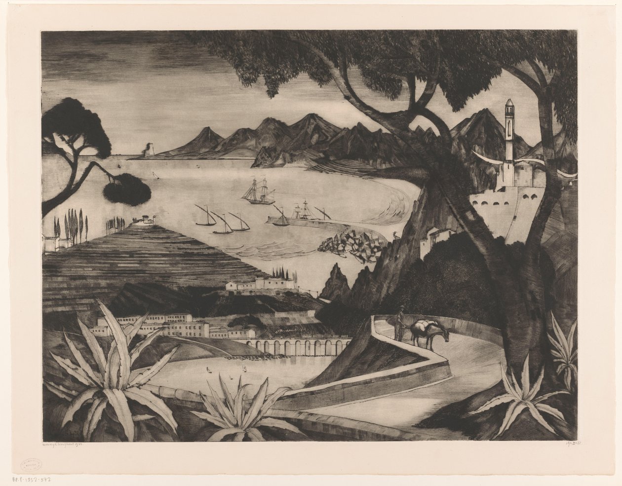 Berglandschaft mit Bucht auf Korsika von Lodewijk Schelfhout (signed by artist)