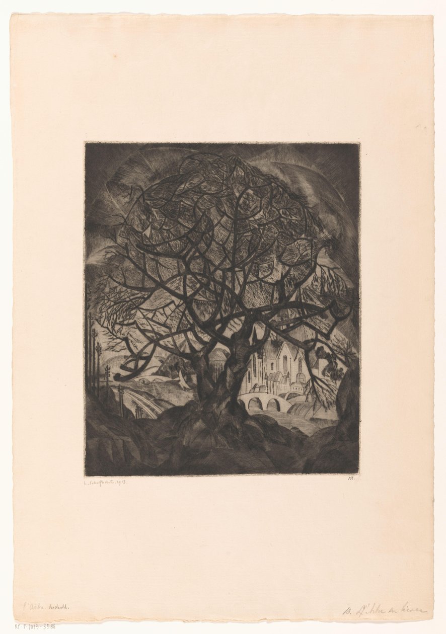 Baum mit kahlen Ästen von Lodewijk Schelfhout (signed by artist)