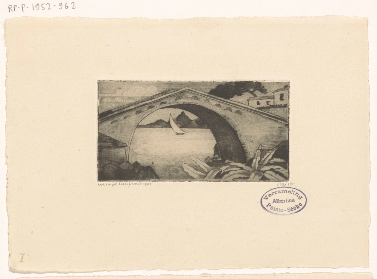 Brücke auf Korsika von Lodewijk Schelfhout (signed by artist)