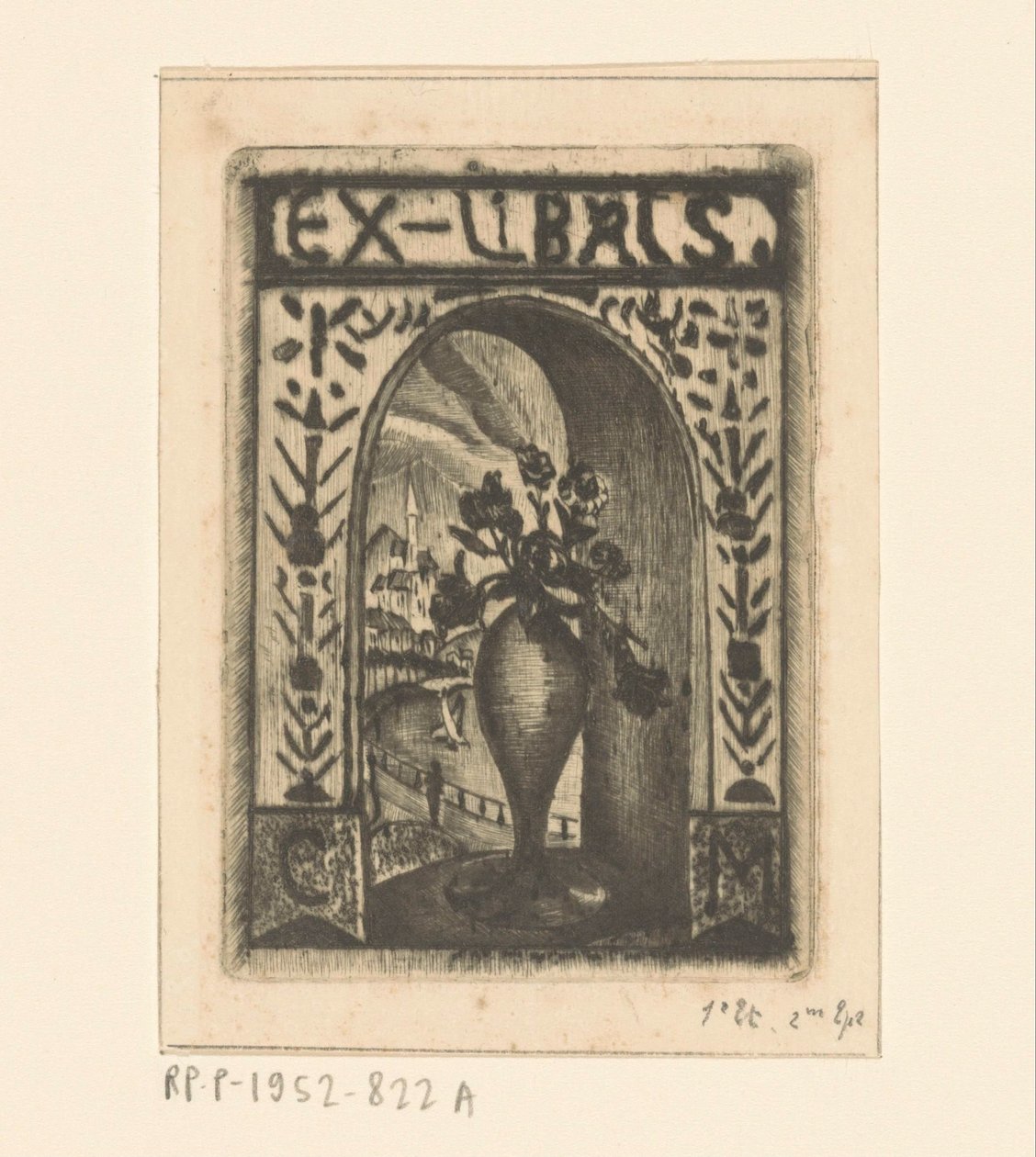 Ex Libris von C. van der Meulen von Lodewijk Schelfhout (signed by artist)