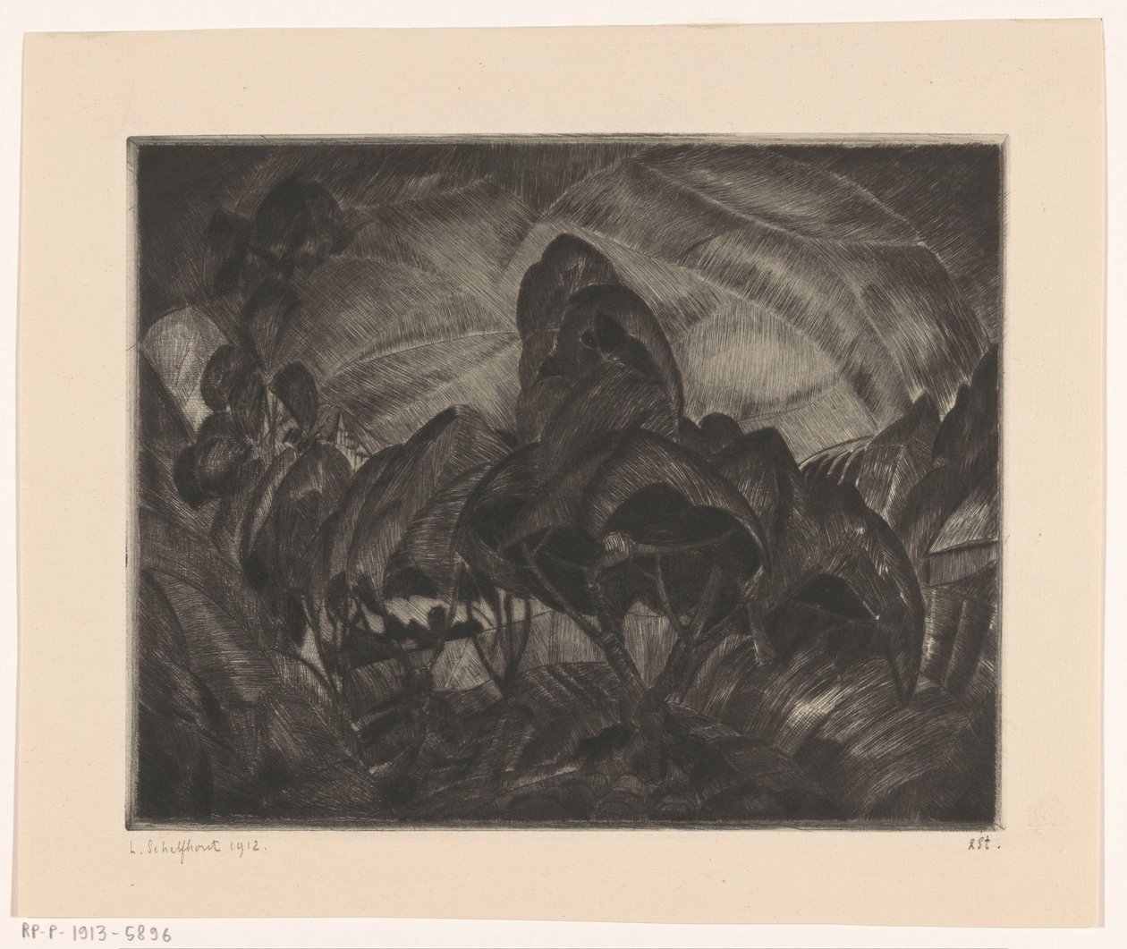 Hügellandschaft mit Bäumen von Lodewijk Schelfhout (signed by artist)