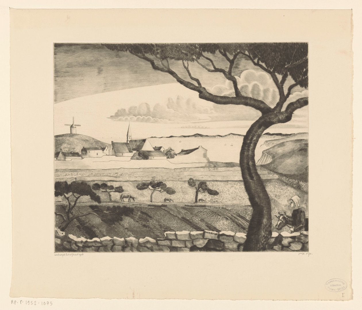 Küstenlandschaft mit Landstraße von Lodewijk Schelfhout (signed by artist)