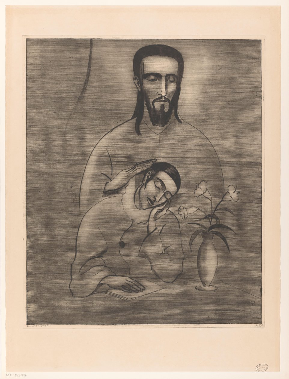 Pierrot und Christus von Lodewijk Schelfhout (signed by artist)